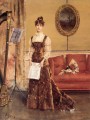 Le Femme a la Harpe lady Belgian painter Alfred Stevens